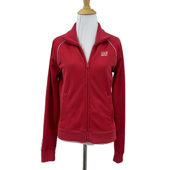 Vintage Abercrombie & Fitch Track Jacket Womens M Medium A&F Sleeve Logo Zip Up - Picture 1 of 14
